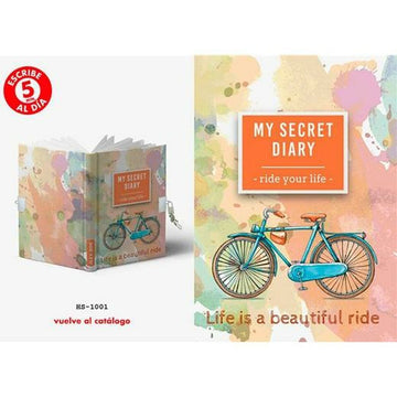 Geheimes Tagebuch mit Schloss Roymart Bunt Fahrrad