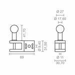 Halterung für Sonnensegel Micel TLD01 Weiß 6,9 x 3,07 x 7,32 cm Handlauf