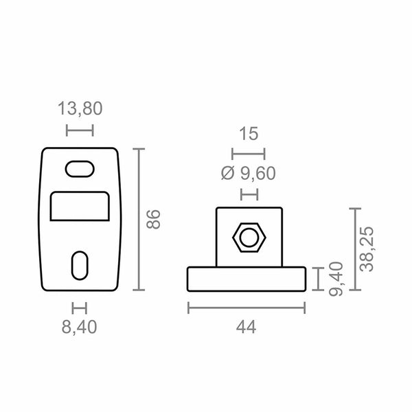 Halterung für Sonnensegel Micel TLD02 Weiß 4,4 x 3,82 x 8,6 cm Wand 2 Stücke