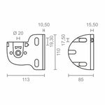 Halterung für Sonnensegel Micel TLD03 Weiß 11,3 x 8,5 x 11 cm Achse