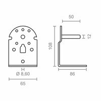Halterung für Sonnensegel Micel TLD08 Weiß 6,5 x 8,6 x 10,8 cm Achse