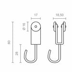 Seilrolle für Pergola Micel TLD17 Edelstahl 18,5 x 17 x 60 mm Außenbereich 2 Stück