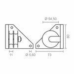 Seilrolle für Pergola Micel TLD20 Nylon 7,3 x 7,3 x 8 cm Side Weiß