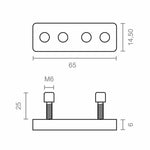 Fixierplatte Micel TLD25 65 x 14,5 x 6 mm Markise Untere