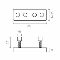 Fixierplatte Micel TLD25 65 x 14,5 x 6 mm Markise Untere