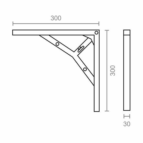 Winkelbügel Micel plm06 Brillant Verchromt 30 x 30 cm