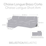 Bezug für Chaiselongue mit kurzem Arm links Eysa ROC Hellgrau 120 x 120 x 360 cm