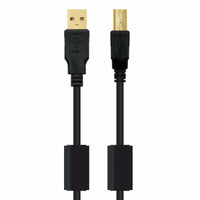 USB 2.0 A zu USB-B-Kabel NANOCABLE 10.01.1202 Schwarz 2 m