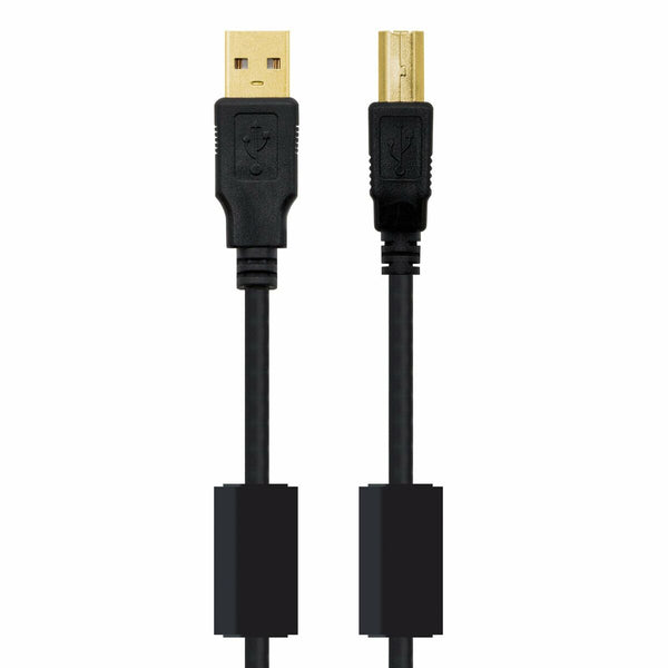 USB 2.0 A zu USB-B-Kabel NANOCABLE 10.01.1202 Schwarz 2 m