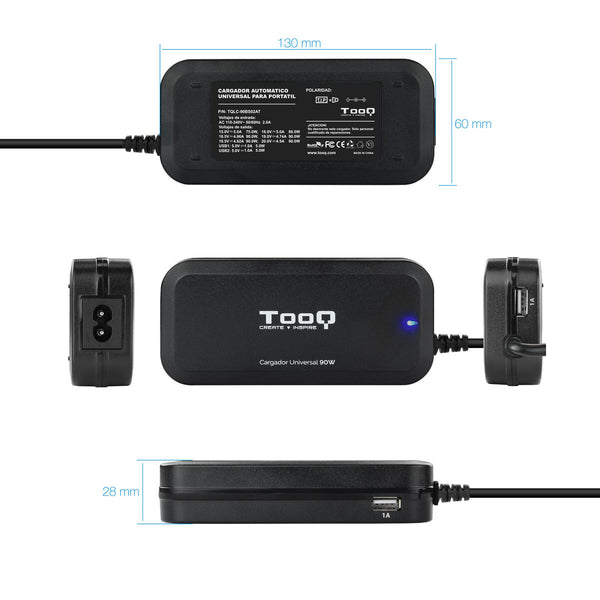 Laptopladekabel TooQ TQLC-90BS02AT 90 W 90W