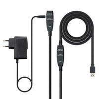 Verlängerungskabel mit USB TooQ 10.01.0313 Schwarz 15 m 5 Gbps