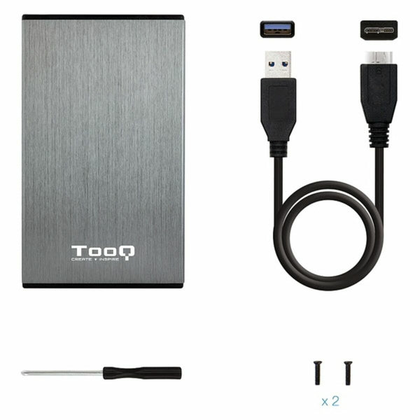 Externe Box TooQ TQE-2527G 2,5" SATA USB 3.0 Grau Schwarz/Grau 2,5"