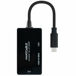 USB-C-zu-VGA/HDMI/DVI-Adapter NANOCABLE 10.16.4301-ALL 20 cm Schwarz