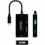USB-C-zu-VGA/HDMI/DVI-Adapter NANOCABLE 10.16.4301-ALL 20 cm Schwarz