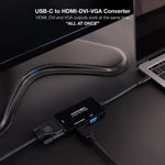 USB-C-zu-VGA/HDMI/DVI-Adapter NANOCABLE 10.16.4301-ALL 20 cm Schwarz