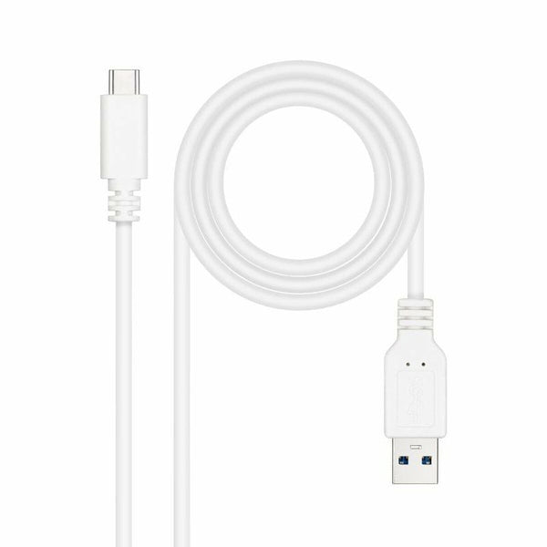 USB-C-Kabel auf USB NANOCABLE 10.01.4002-W 2 m Weiß