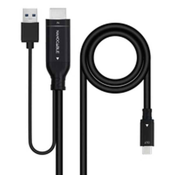 USB-C zu HDMI-Kabel NANOCABLE Schwarz 1,8 m