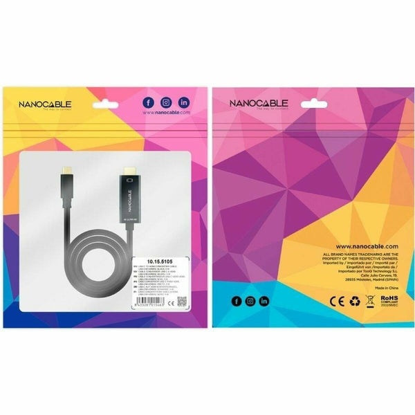 USB-C zu HDMI-Kabel NANOCABLE 10.15.5105 5 m Schwarz