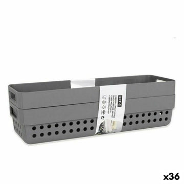 Mehrzweckkorb Confortime 144888 24 x 7,5 x 5 cm 24 x 7,5 x 7 cm 2 Stücke (36 Stück)