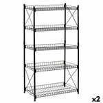 Regal Confortime Metall Schwarz 52 x 34 x 110 cm (2 Stück)