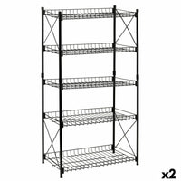 Regal Confortime Metall Schwarz 52 x 34 x 110 cm (2 Stück)