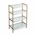 Regal Confortime Weiß Braun 4 Regale Bambus 70 x 35 x 100 cm (2 Stück)