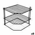 Teller-Halter Confortime Schwarz 22 x 22 x 22 cm 22 x 22 x 25 cm Ecke (8 Stück)