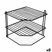 Teller-Halter Confortime Schwarz 22 x 22 x 22 cm 22 x 22 x 25 cm Ecke (8 Stück)