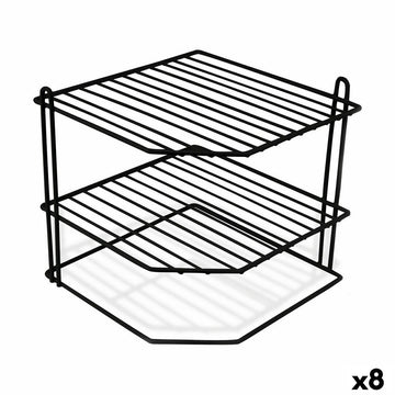 Teller-Halter Confortime Schwarz 22 x 22 x 22 cm 22 x 22 x 25 cm Ecke (8 Stück)