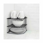 Teller-Halter Confortime Schwarz 22 x 22 x 22 cm 22 x 22 x 25 cm Ecke (8 Stück)