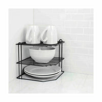 Teller-Halter Confortime Schwarz 22 x 22 x 22 cm 22 x 22 x 25 cm Ecke (8 Stück)
