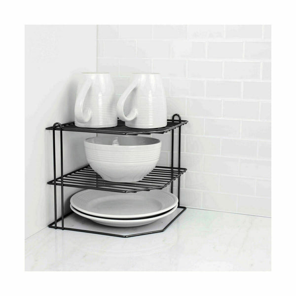 Teller-Halter Confortime Schwarz 22 x 22 x 22 cm 22 x 22 x 25 cm Ecke (8 Stück)