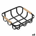 Mehrzweckkorb Confortime Schwarz 23 x 23 x 8 cm (6 Stück)