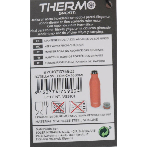 Thermosflasche ThermoSport Edelstahl 1 L
