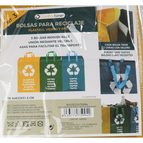 Set von Recycling-Taschen Confortime Bast 3 Stücke