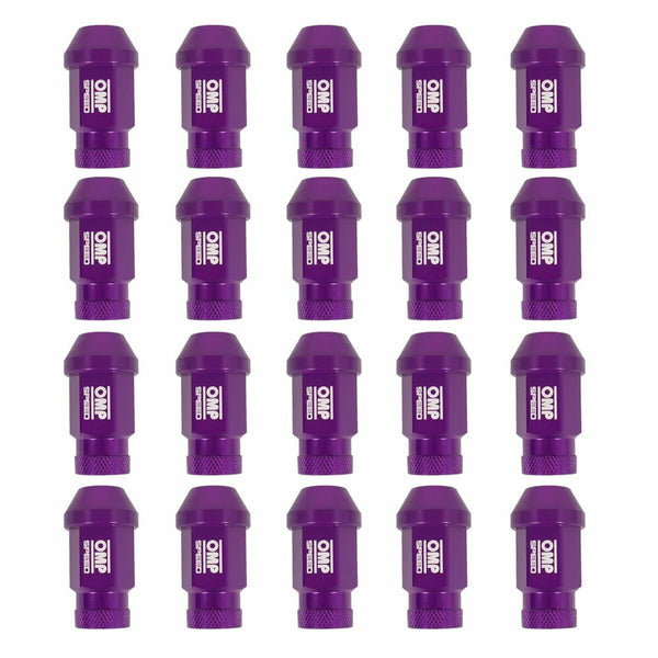 Set Muttern OMP 7075 40 mm M12 x 1,50 20 uds Violett