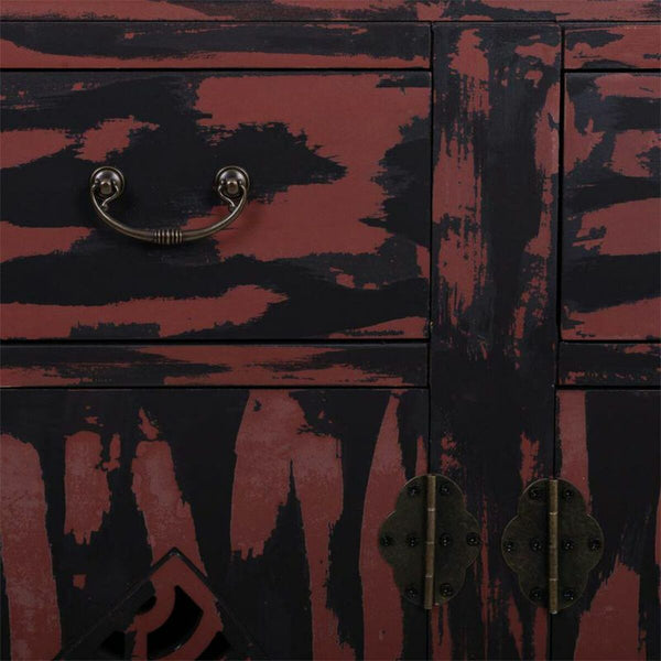 Anrichte Alexandra House Living Rot Tannenholz Holz MDF 36 x 106 x 136 cm