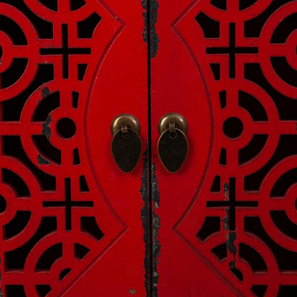 Anrichte Alexandra House Living Rot Tannenholz Holz MDF 40 x 86 x 120 cm