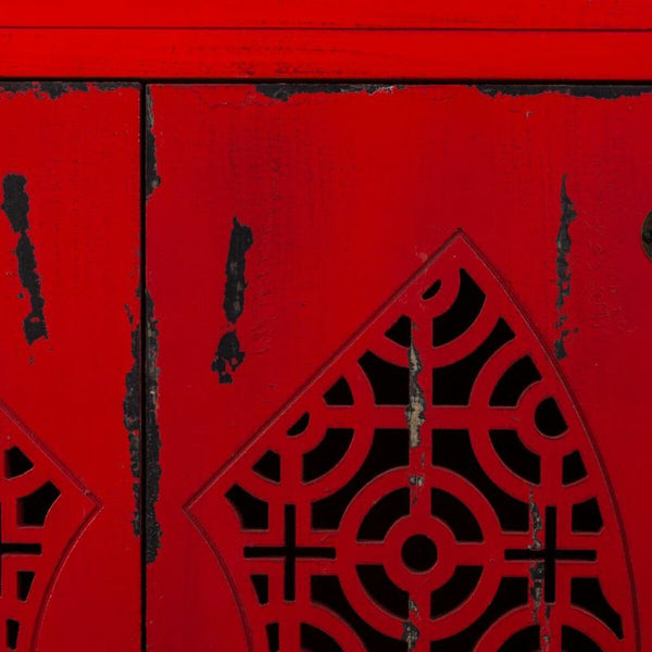 Anrichte Alexandra House Living Rot Tannenholz Holz MDF 40 x 86 x 120 cm