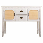 Anrichte Alexandra House Living Weiß Rattan Tannenholz 36 x 82 x 108 cm