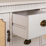 Anrichte Alexandra House Living Weiß Rattan Tannenholz 36 x 82 x 108 cm