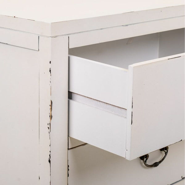 Anrichte Alexandra House Living Weiß Rattan Tannenholz 36 x 73 x 106 cm