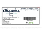 Anrichte Alexandra House Living Schwarz Rattan Tannenholz 36 x 73 x 106 cm