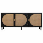Anrichte Alexandra House Living Schwarz natürlich Rattan Paulonia-Holz 45 x 86 x 165 cm