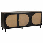 Anrichte Alexandra House Living Schwarz natürlich Rattan Paulonia-Holz 45 x 86 x 165 cm