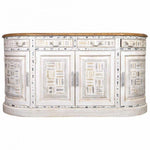 Anrichte Alexandra House Living Weiß Braun Messing Mango-Holz 45 x 177 x 91 cm