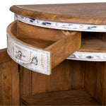 Anrichte Alexandra House Living Weiß Braun Messing Mango-Holz 45 x 177 x 91 cm