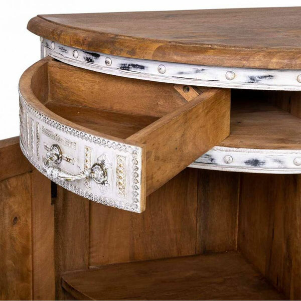 Anrichte Alexandra House Living Weiß Braun Messing Mango-Holz 45 x 177 x 91 cm