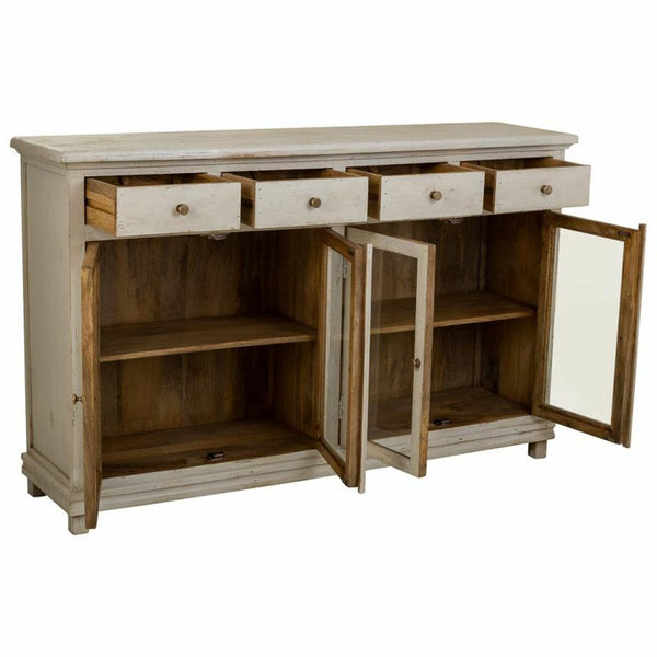 Anrichte Alexandra House Living Weiß Holz Glas 40 x 100 x 160 cm