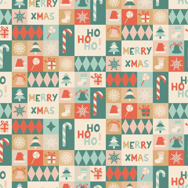 Fleckenabweisende geharzte Tischdecke Belum Merry Christmas Bunt 150 x 150 cm